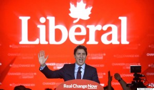 Liberal leader and incoming prime minister Justin Trudeau speaks to supporters at Liberal party headquarters in Montreal early Tuesday, Oct. 20, 2015. THE CANADIAN PRESS/Paul Chiasson