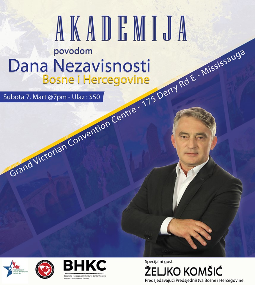 Read more about the article Akademija povodom Dana nezavisnosti BiH u Torontu